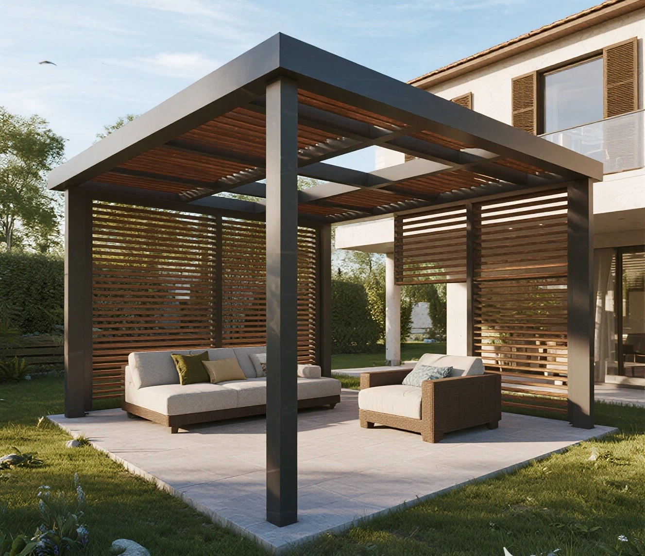 Louvered Pergola Scene Louvered Pergola Scene